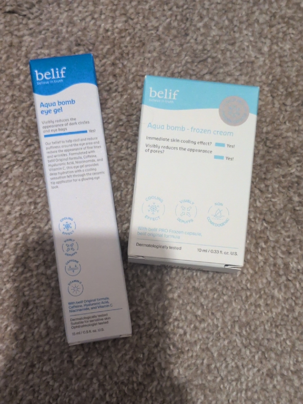 belif Aqua Bomb Eye Gel & Mini Frozen Cream
